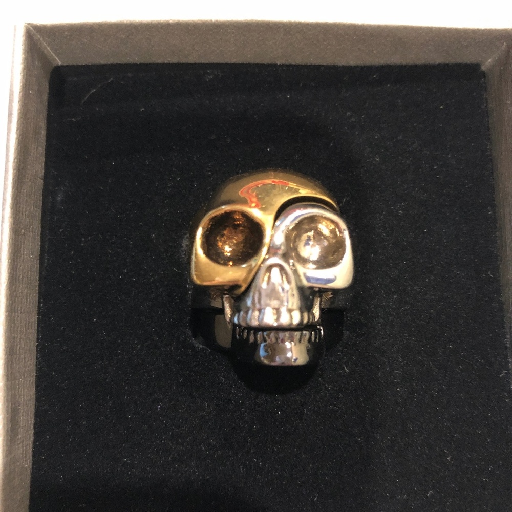 ALEXANDER MCQUEEN 3 PC RING SZ.17 3 Dif Metals 8.5